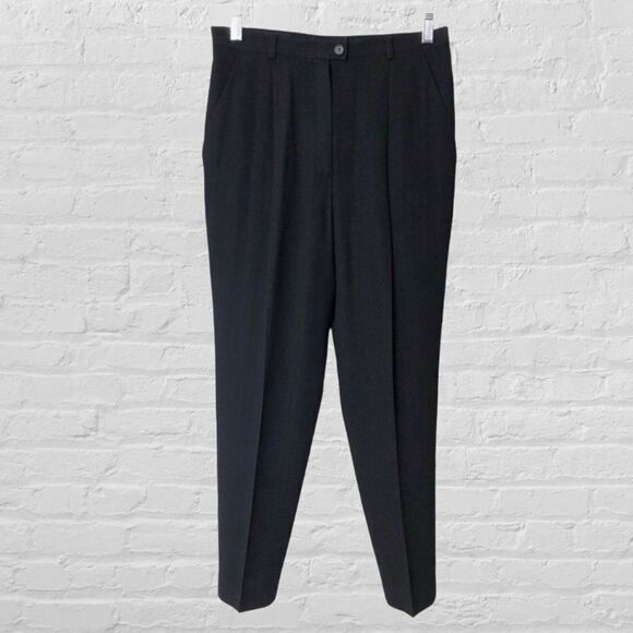 Escada by Margaretha Ley Black Wool Herringbone Pants - Picture 1 of 11